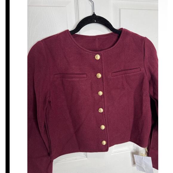 OGL CashSoft Cozy Cropped
Button Up Jacket In Burgundy SIZE S NWT - Picture 3 of 4